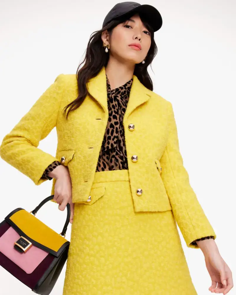 Kate Spade Tonal Leopard Textured Blazer. 1