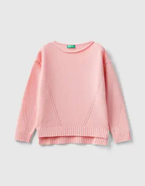 knit sweater with playful stitching