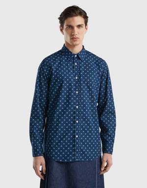 Patterned shirt in lightweight cotton