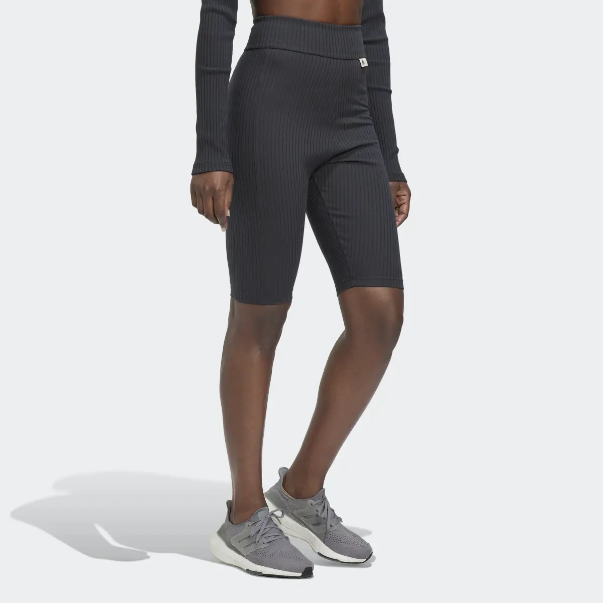 Adidas Studio Lounge Ribbed Shorts. 3