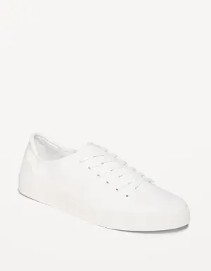 Canvas Lace-Up Sneakers white