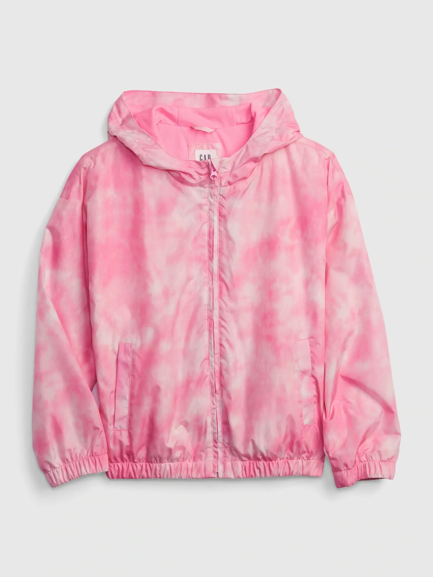 Gap Kids 100% Recycled Graphic Windbuster pink. 1