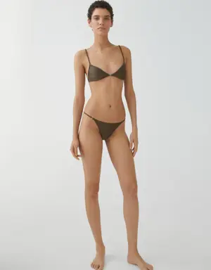 Mango Bikini-Slip mit Metallic-Detail