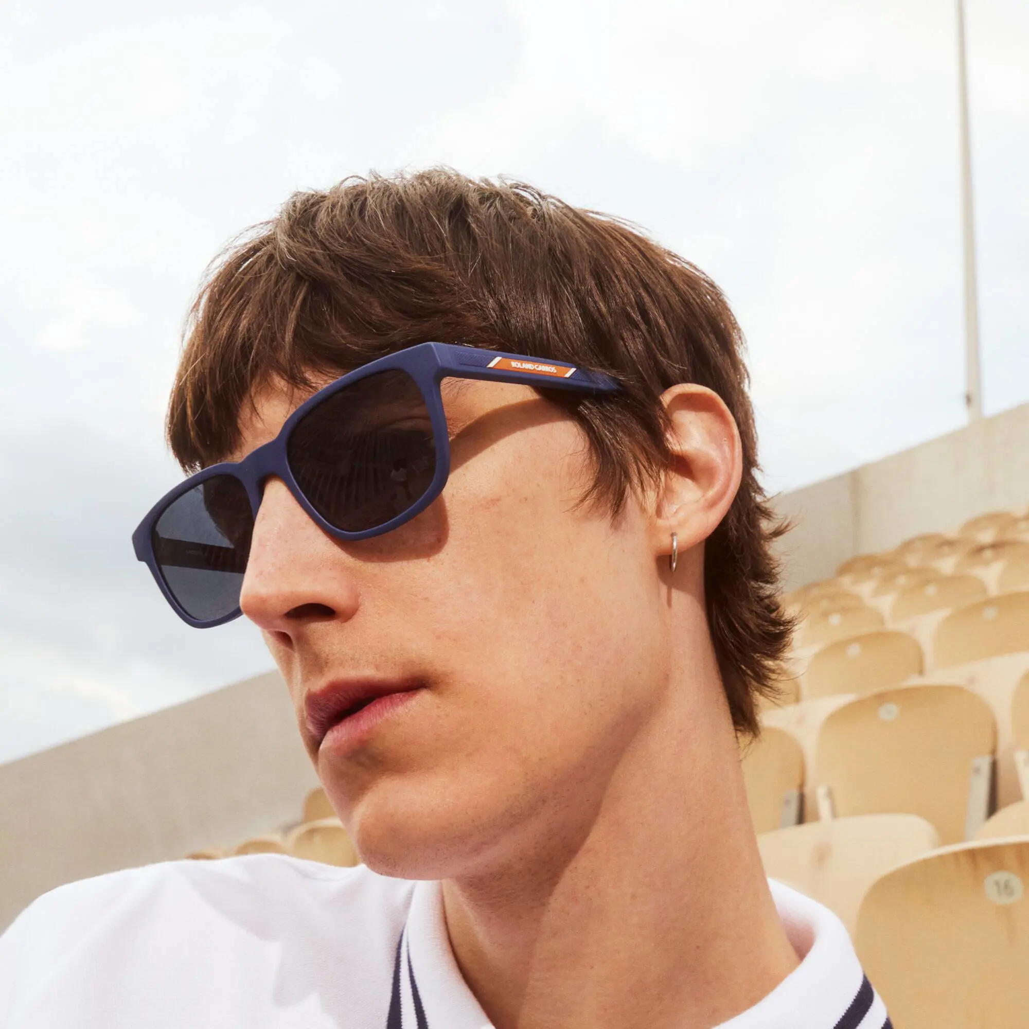 Lacoste Óculos de sol retangulares em plástico para homem Roland Garros. 1