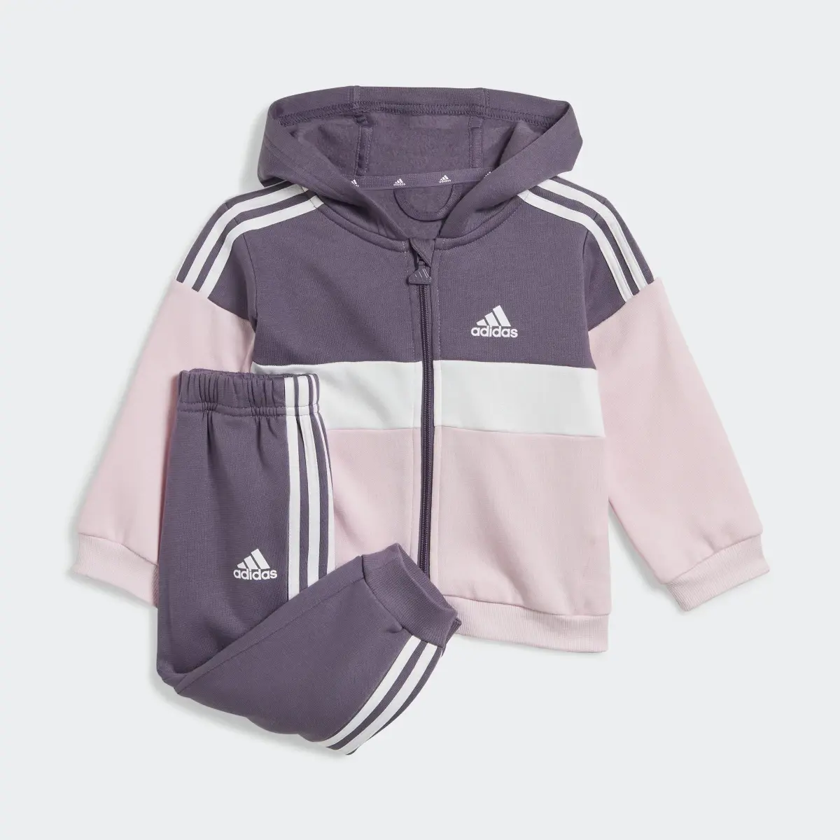 Adidas Tiberio 3-Stripes Colorblock Fleece Tracksuit Kids. 2