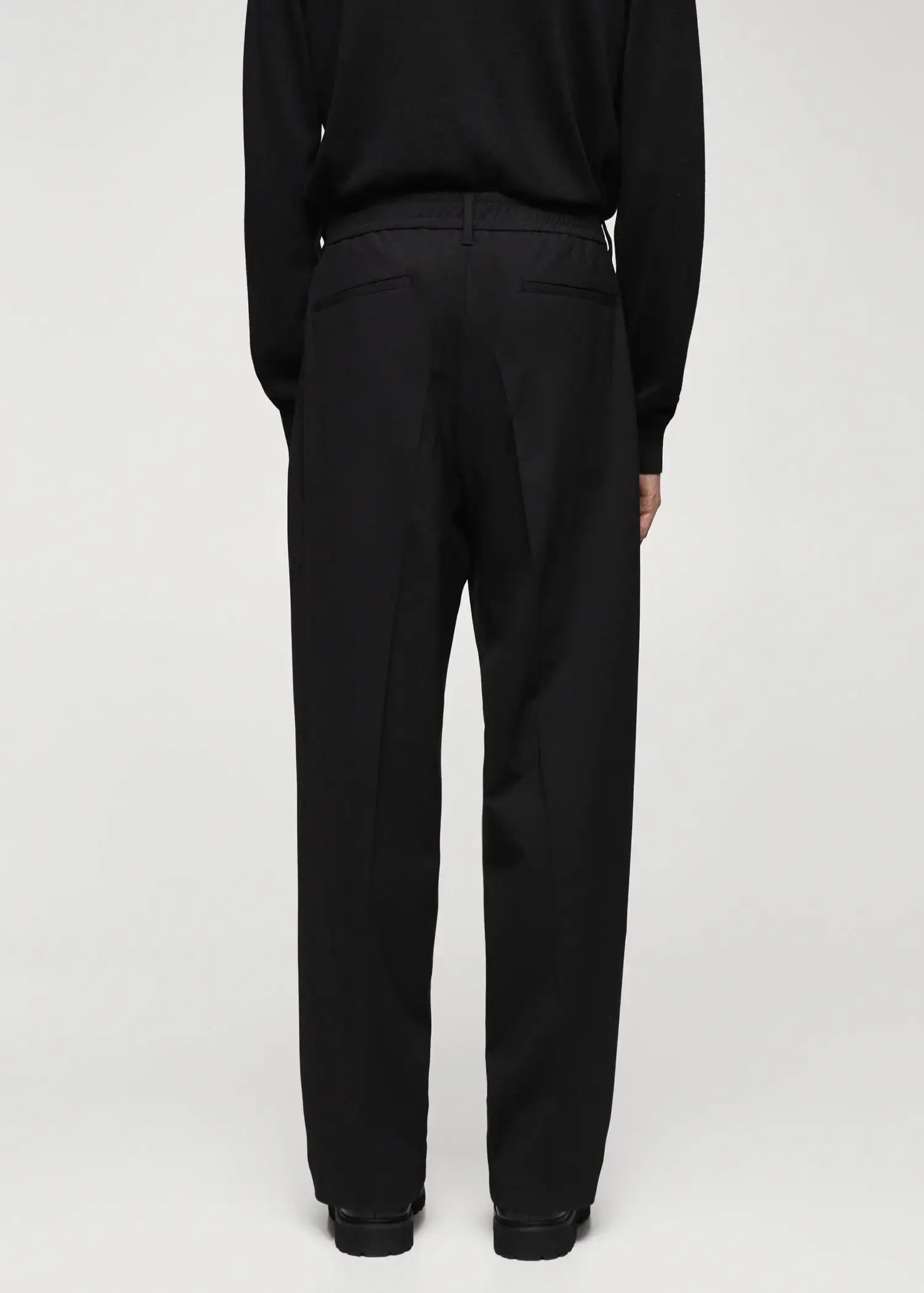 Mango Relaxed-fit wool trousers. 3