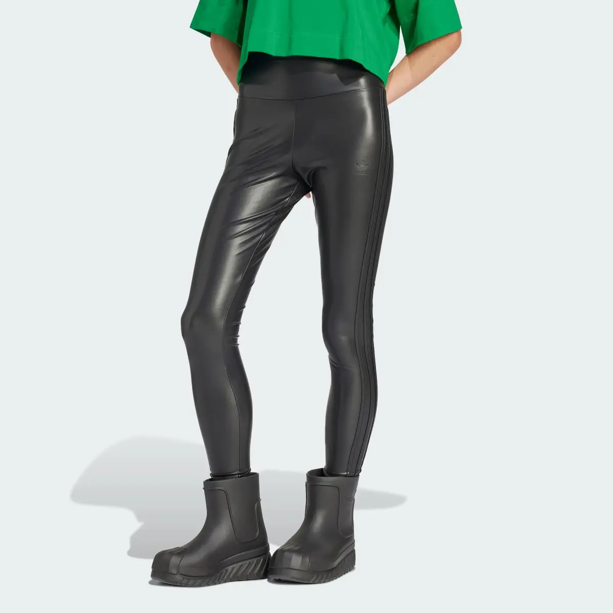 Adidas Faux Leather Leggings. 1