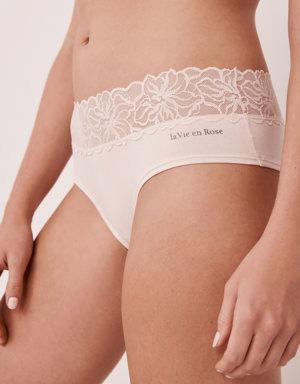 Cotton and Lace Band Cheeky Panty