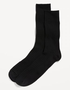 Rib-Knit Crew Socks black