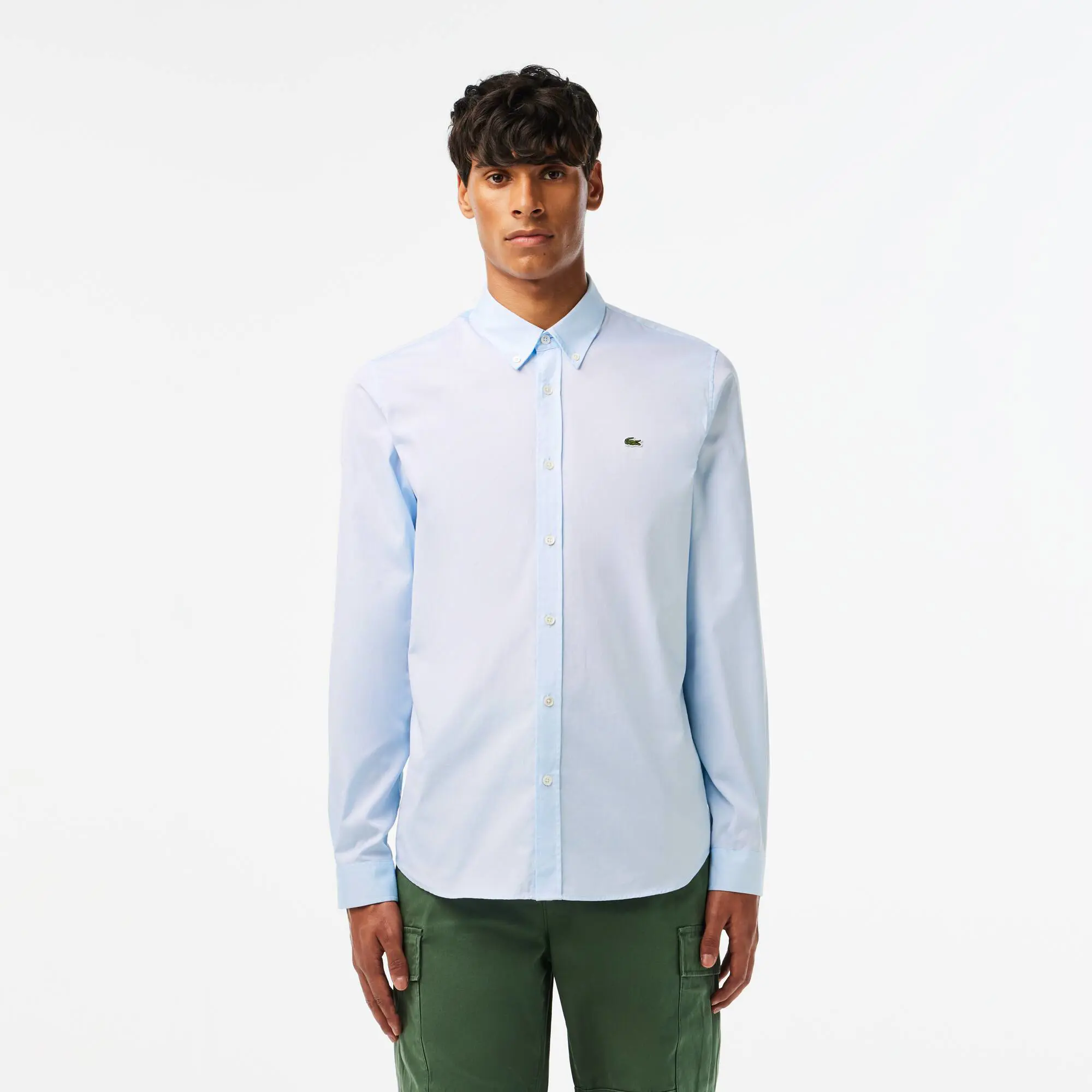 Lacoste Camisa de algodão de primeira qualidade slim fit para Homem. 1