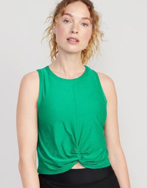 Cloud 94 Soft Twist-Front Cropped Top for Women green