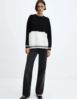 Bicolor knit sweater