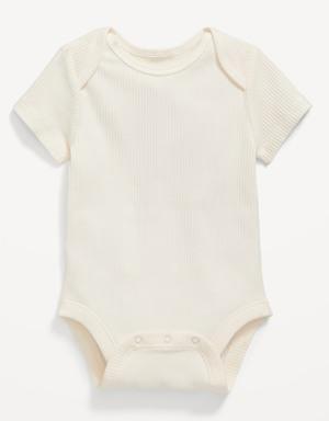 Unisex Short-Sleeve Bodysuit for Baby white