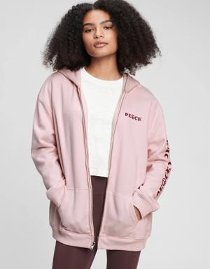Gap Teen Oversized Tunic Hoodie pink