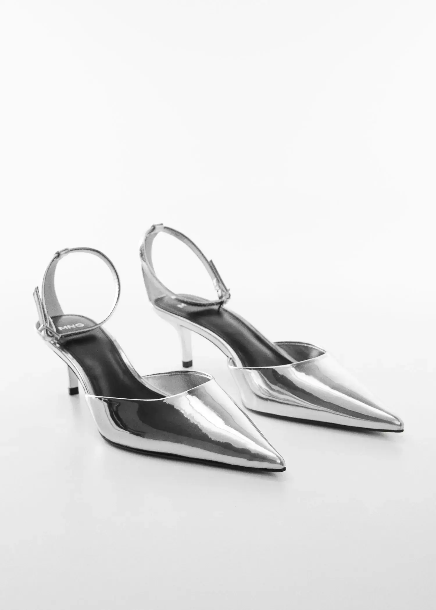 Mango Metallic heel shoes. 2