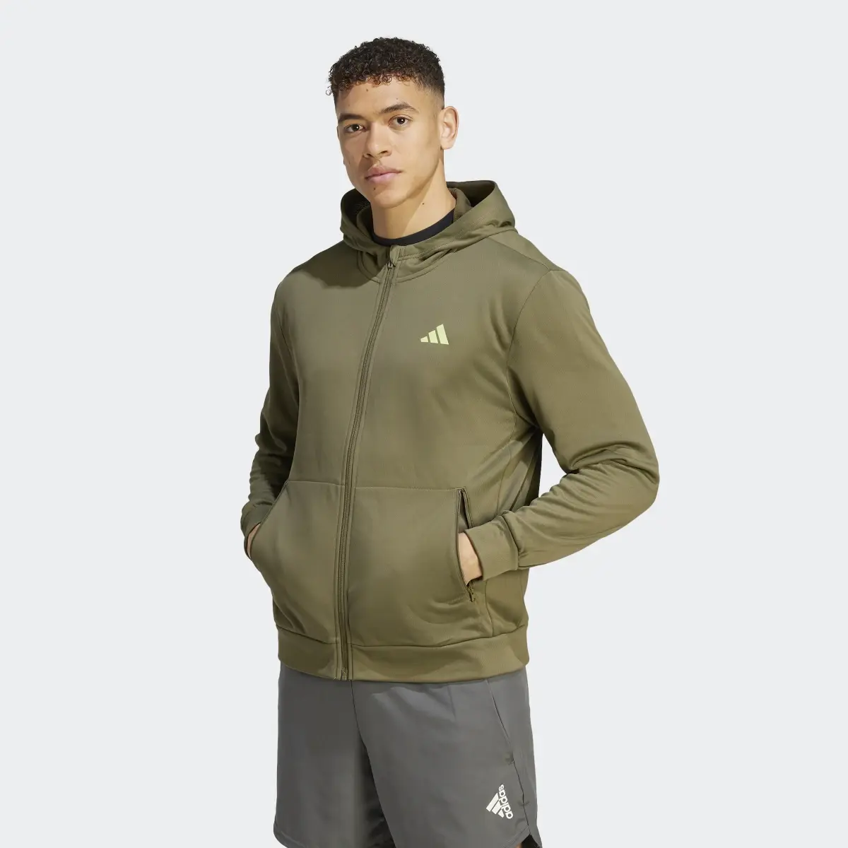 Adidas Train Essentials Seasonal Training Full-Zip Hoodie. 2