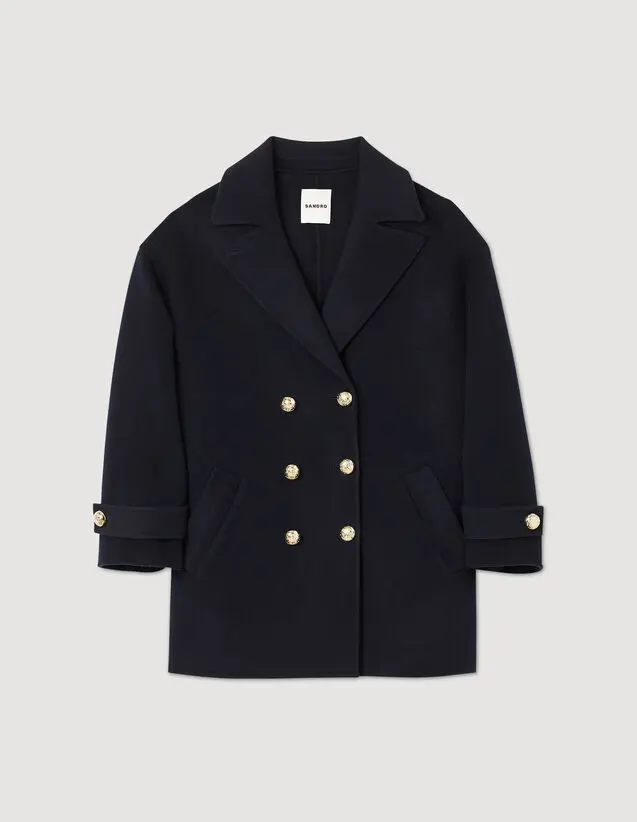 Sandro Double-breasted pea coat Login to add to Wish list. 2