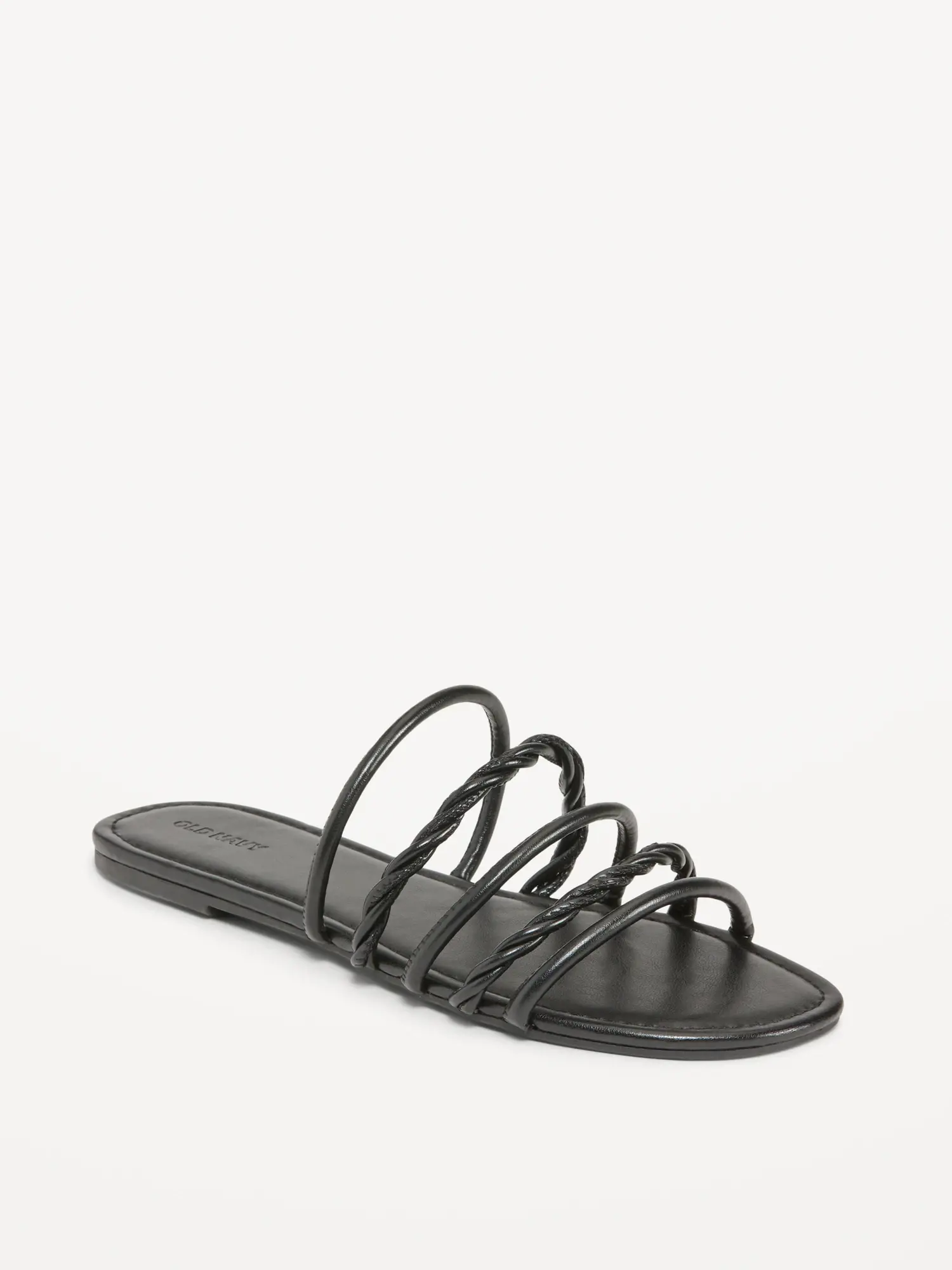 Old Navy Faux-Leather Tubular-Twist Sandals for Women black. 1