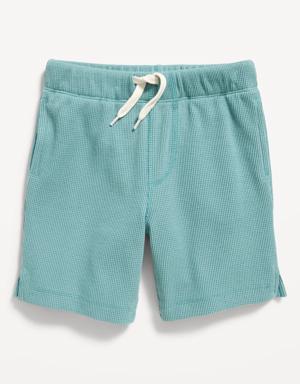 Old Navy Functional Drawstring Waffle-Knit Shorts for Toddler Boys blue