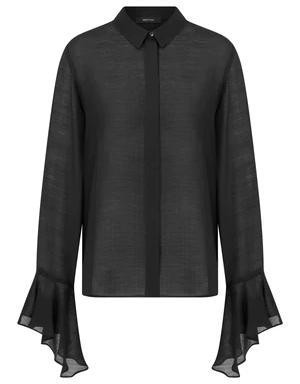 Black Puffed Collar Shirt