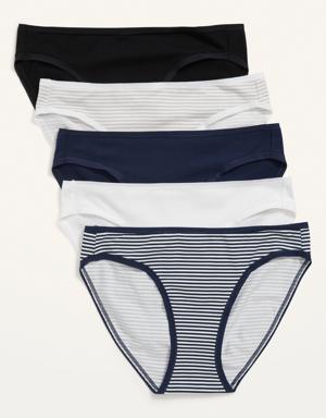 Old Navy Mid-Rise Supima® Cotton-Blend Bikini Underwear 5-Pack for Women beige