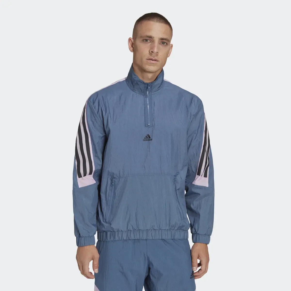 Adidas Future Icons 3-Stripes Woven 1/4 Zip Sweatshirt. 2