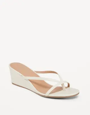 Old Navy Faux-Leather Wedge Thong Sandals for Women multi