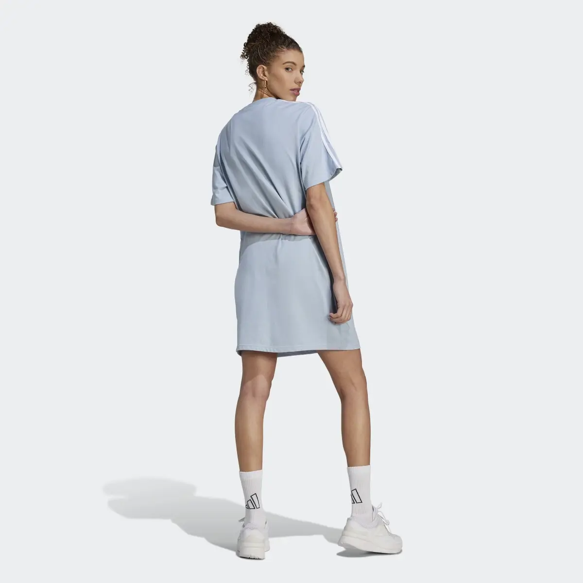 Adidas Essentials 3-Stripes Single Jersey Boyfriend Tee Dress. 3