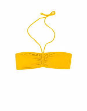63541 Sarı Straplez Bikini Üstü