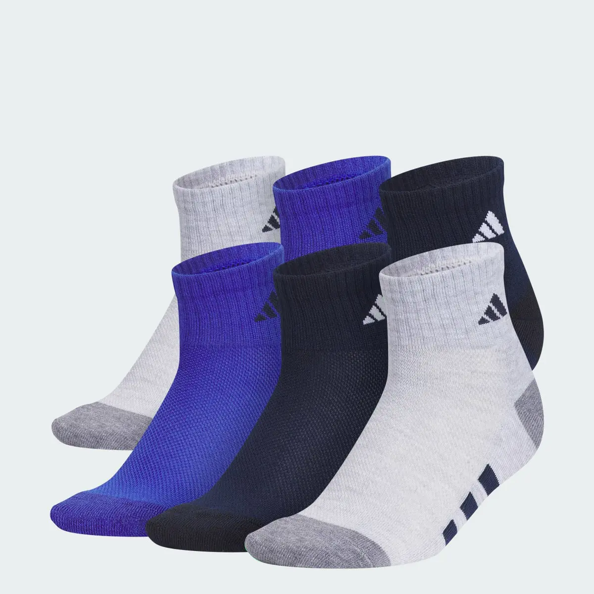 Adidas Athletic Cushioned 6-Pack Quarter Socks Kids. 1