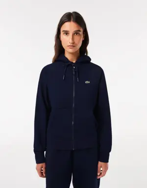 Women's Lacoste Hooded Organic Fleece Zipped Jogger Sweatshirt
