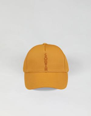 Yazı Baskılı Sarı Erkek Şapka