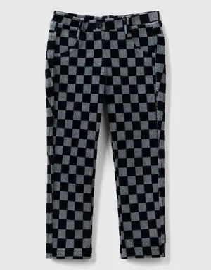 black jeggings with checkered print