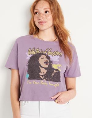 Old Navy Licensed Pop Culture Graphic Cropped T-Shirt for Women purple