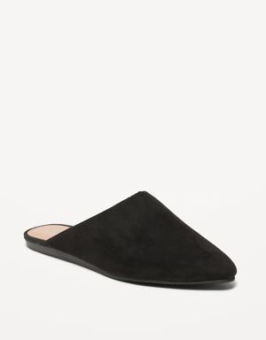 Faux-Suede Mule Shoes for Women black
