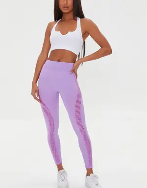 Forever 21 Seamless Mesh Panel Leggings Wisteria/Orchid