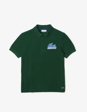 Kinder LACOSTE Poloshirt aus Bio-Baumwolle mit Kontrast-Logo