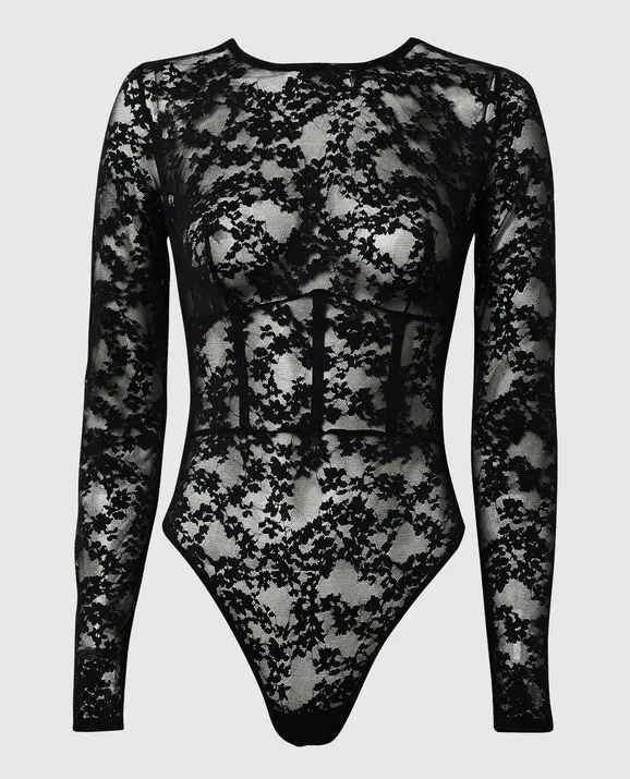 La Senza Long Sleeve Lace Bodysuit. 3