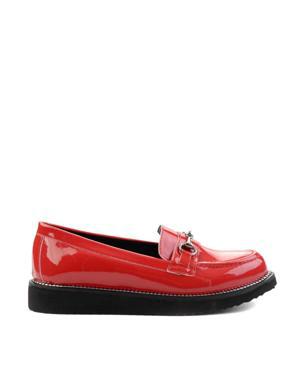 Kırmızı Rugan Kadın Loafer Ayakkabı M0538012098