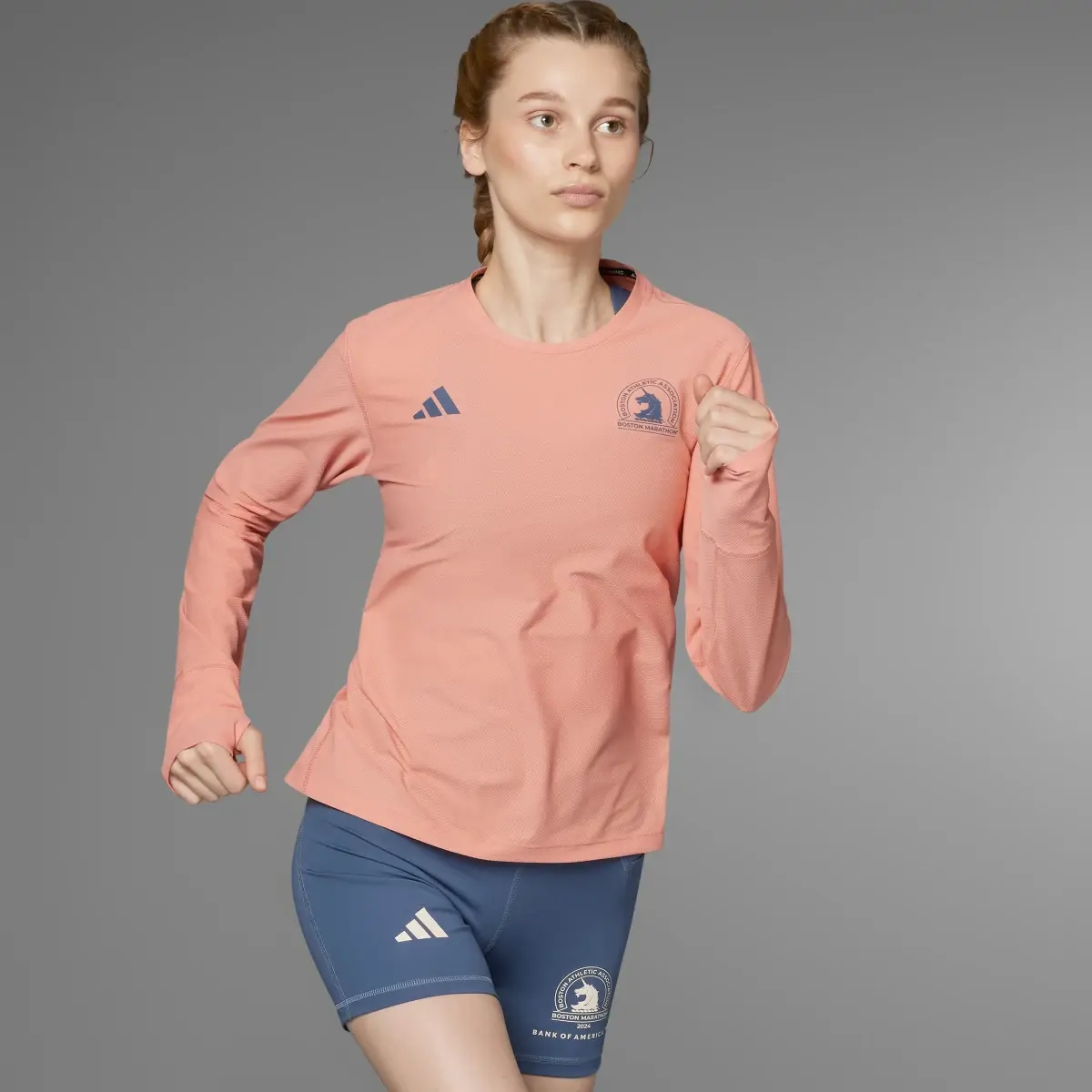 Adidas Boston Marathon® 2024 Own the Run Long Sleeve Tee. 1