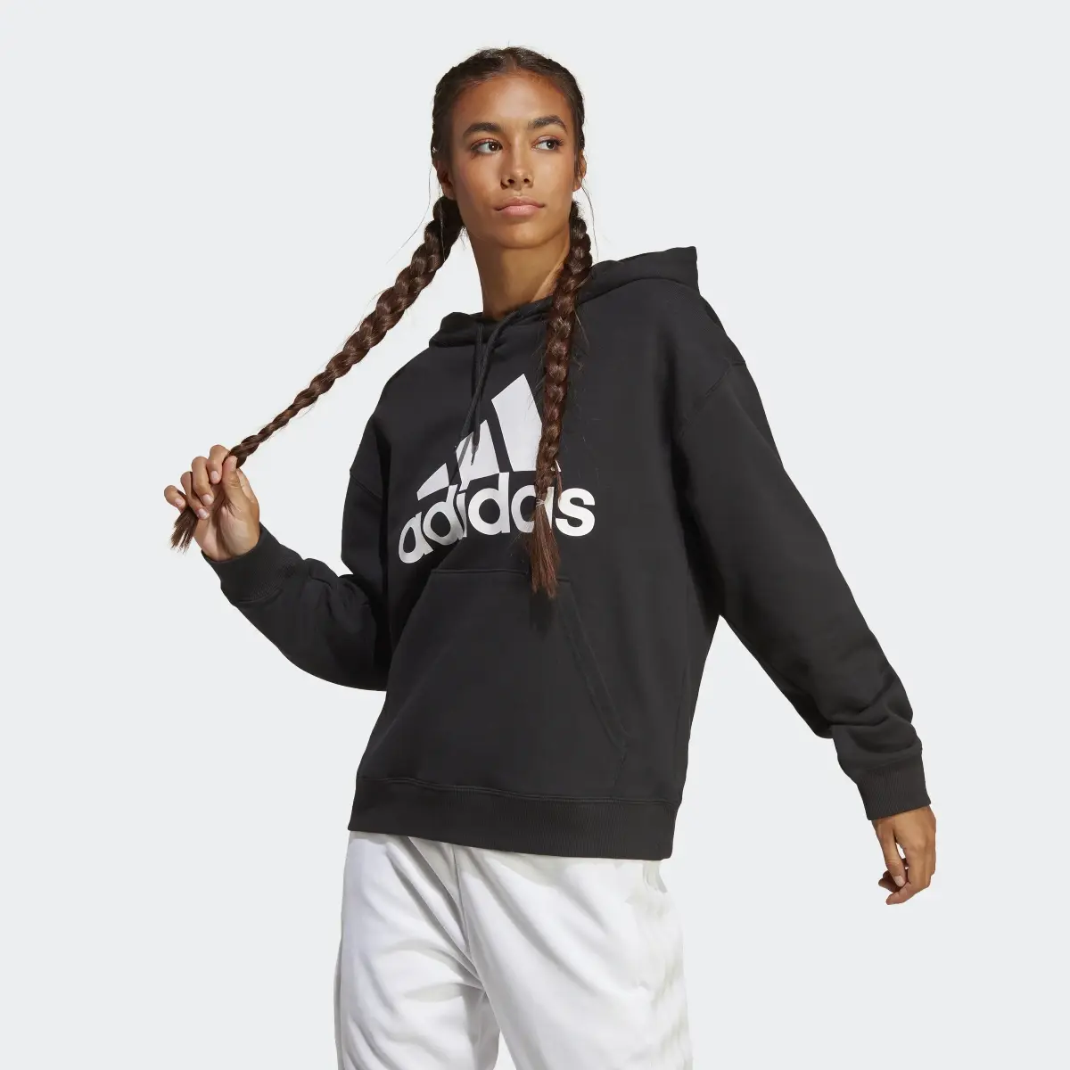 Adidas Essentials Big Logo Oversized French Terry Hoodie. 2
