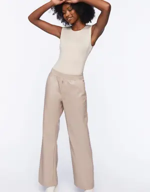 Forever 21 Faux Leather Straight Leg Pants Goat