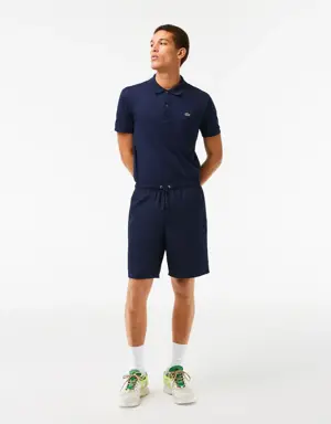 Men's Lacoste SPORT tennis shorts in solid diamond weave taffeta