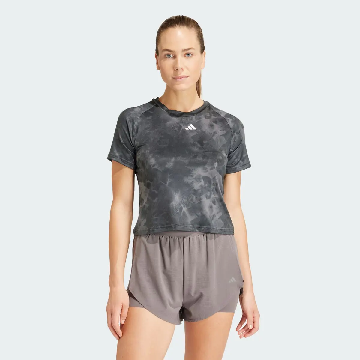 Adidas Train Essentials AOP Flower Tie-Dye T-Shirt. 2