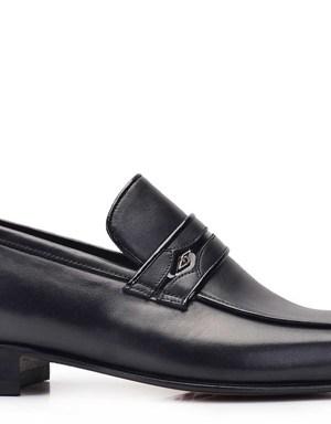 Siyah Klasik Kösele Tokalı Erkek Ayakkabı -7326-