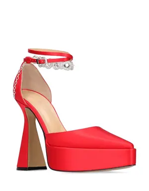 Kırmızı İpek Topuklu Ayakkabı