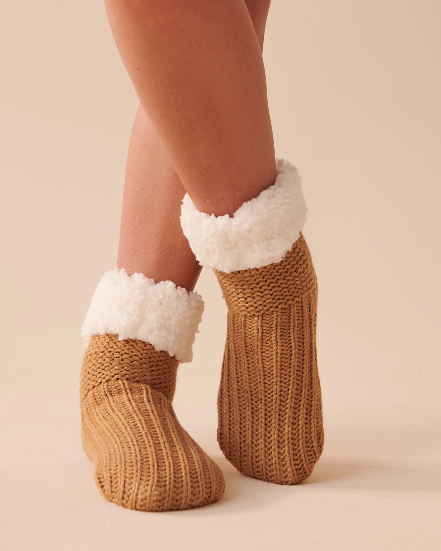 La Vie en Rose Knit and Sherpa Socks. 1