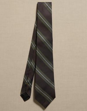 Grenadine Stripe Italian Silk Tie green