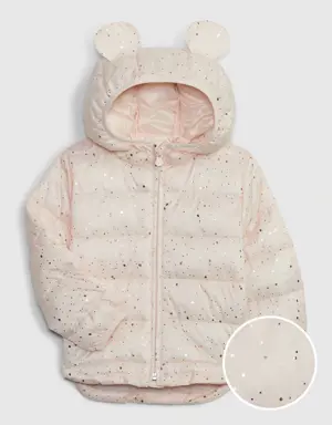 Toddler 100% Recycled Lightweight Puffer Jacket pink