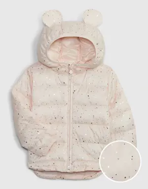 Gap Toddler 100% Recycled Lightweight Puffer Jacket pink